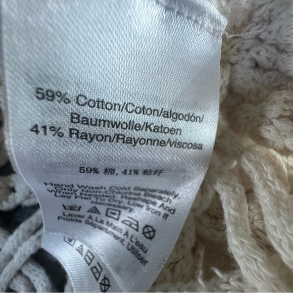 DKNY Jeans Women’s Macramé Knit Top 3X Beige Boho Festival Tank (F1) - Picture 10 of 10